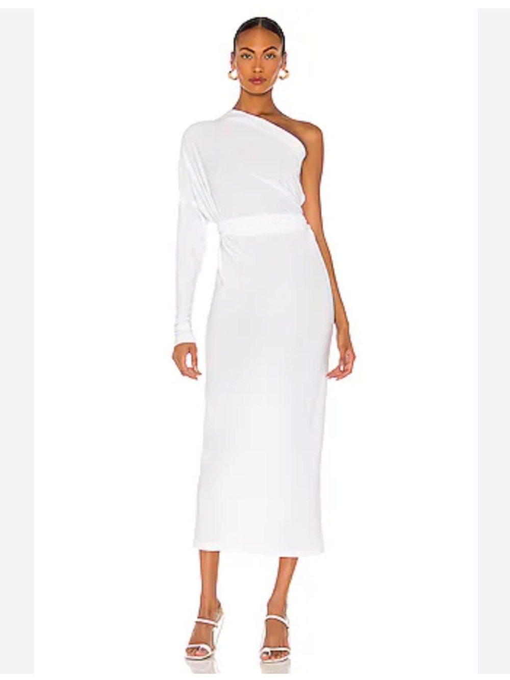 NWT Norma Kamali Revolve All In One Midcalf Dress in White Sz 36